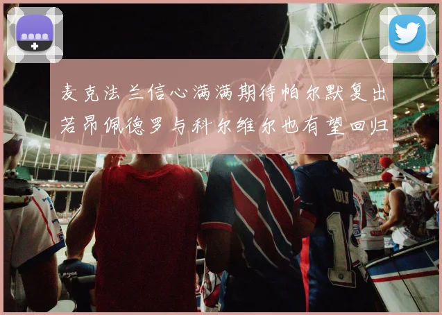 麦克法兰信心满满期待帕尔默复出若昂佩德罗与科尔维尔也有望回归